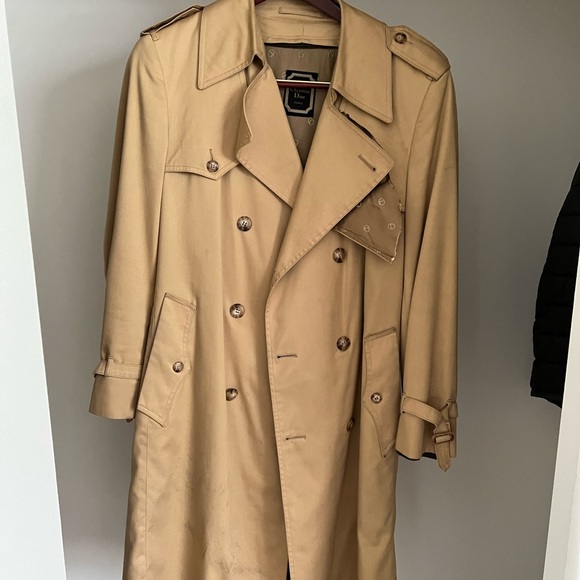 Vintage Christian Dior Wool Trench Coat - Picture 1 of 7